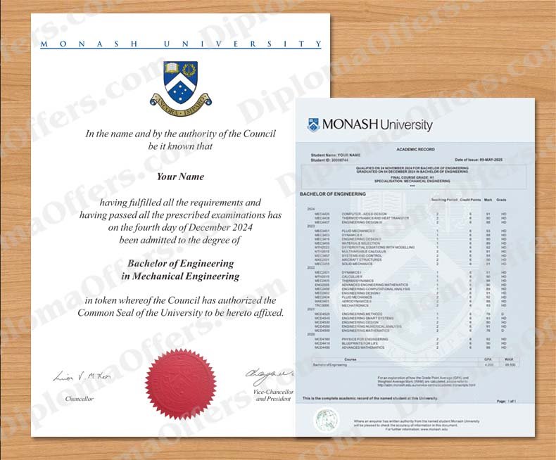 Australia College/University Diploma with Transcript