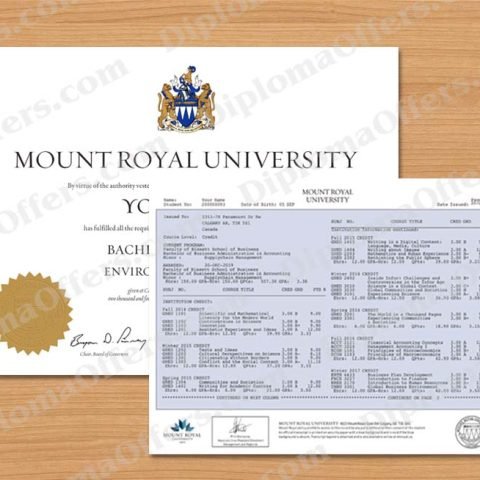 Canada College/University Diploma with Transcript